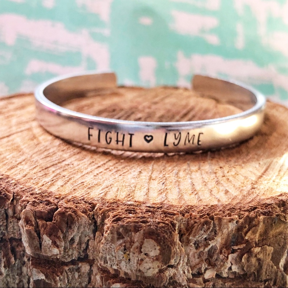 🆕 Fight Lyme Disease Handstamped Cuff Bracelet